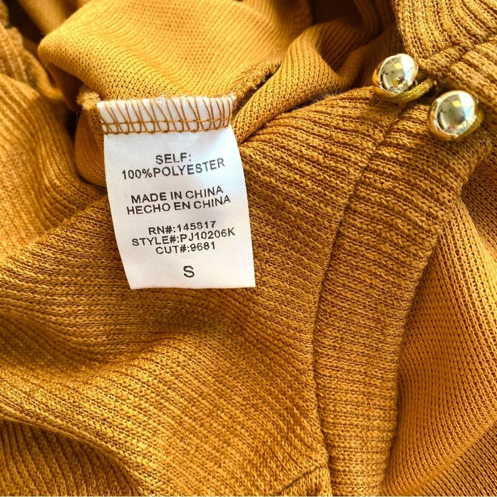 Privy Ribbed Knit Jogger Jumpsuit in Warm Caramel Brown, Size S, NWOT - Picture 7 of 8